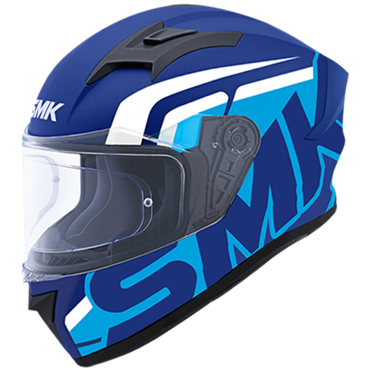 SMK Stellar Stage Gloss Blue White (GL551) Helmet