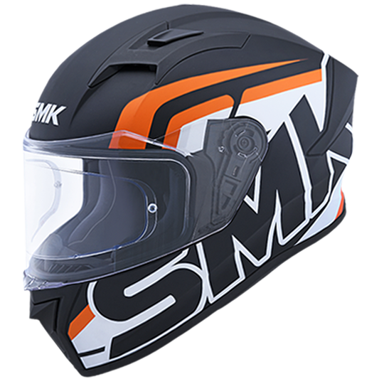 SMK Stellar Stage Gloss Black Orange White (GL217) Helmet