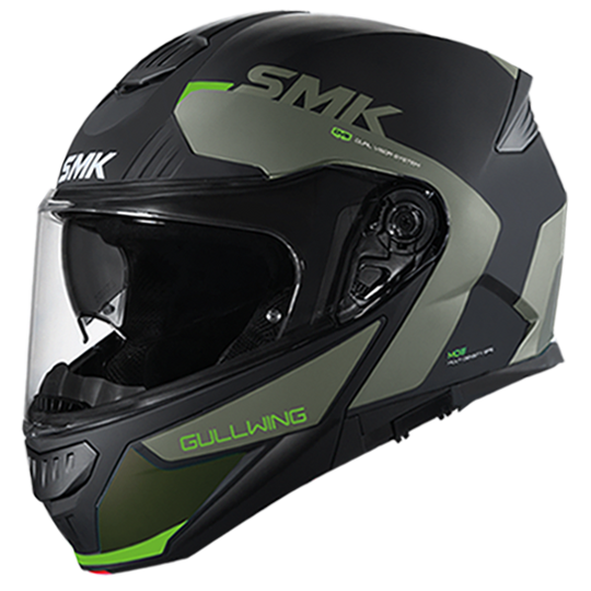SMK Gullwing Kresto Black Green Gloss (GL288) Helmet