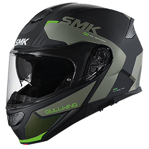 SMK Gullwing Kresto Black Green Gloss (GL288) Helmet - Moto Central