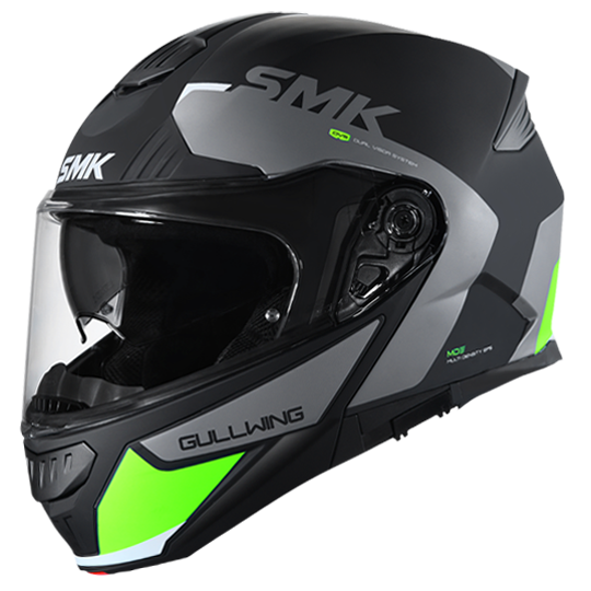 SMK Gullwing Kresto Black Grey Yellow Matt (MA264) Helmet