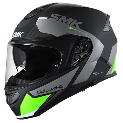 SMK Gullwing Kresto Black Grey Yellow Gloss (GL264) Helmet