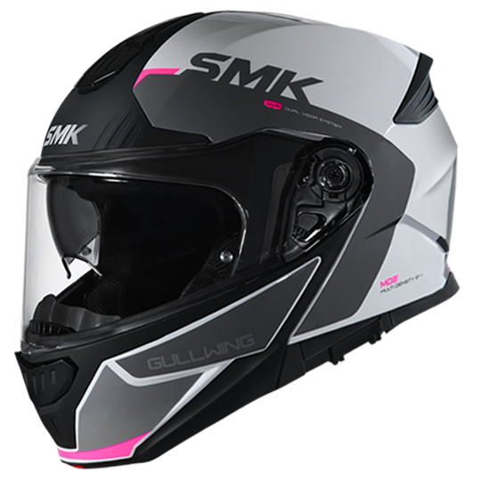 SMK Gullwing Kresto White Grey Pink Gloss (GL169) Helmet