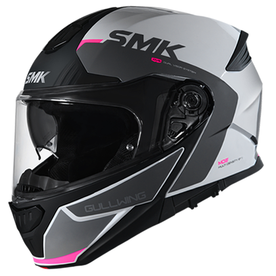 SMK Gullwing Kresto White Grey Pink Matt (MA169) Helmet