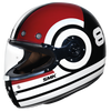 SMK Retro Ranko Black White Red Gloss (GL213) Helmet