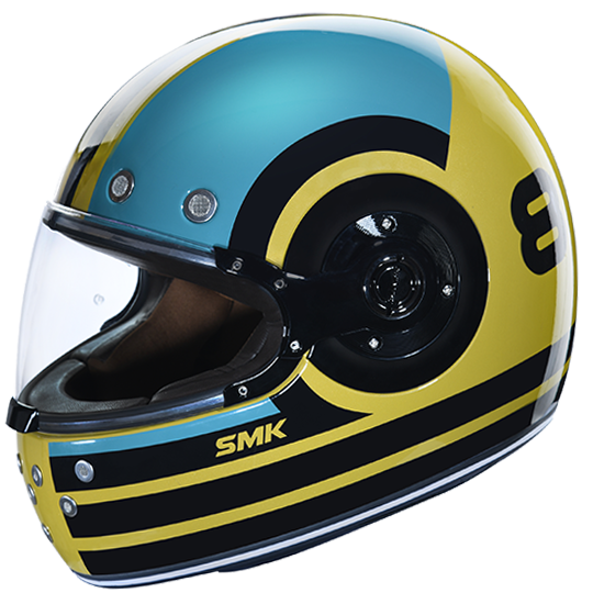 SMK Retro Ranko Blue Black Green Gloss (GL428) Helmet