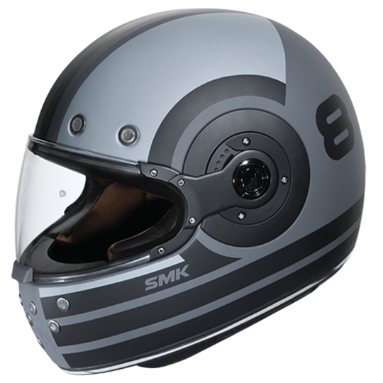 SMK Retro Ranko Grey Black Grey Matt (MA626) Helmet