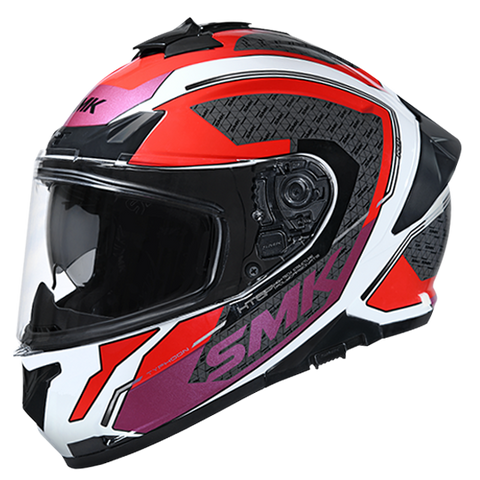 SMK Typhoon RD1 White Red Grey Matt (MA136) Helmet