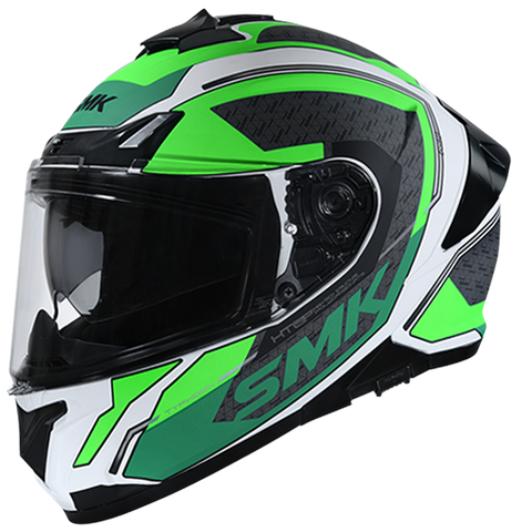 SMK Typhoon RD1 White Green Grey Matt (MA186) Helmet