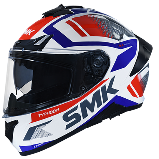 SMK Typhoon Thorn White Red Grey Matt (MA136) Helmet