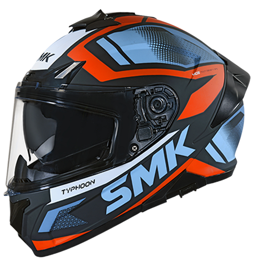 SMK Typhoon Thorn Black Orange Grey Matt (MA276) Helmet