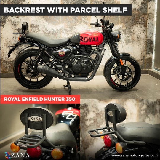 ZANA Backrest With Parcel Shelf for Royal Enfield Hunter 350 (ZI-8267)