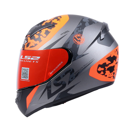 LS2 FF352 AIRFLOW Gloss Titanium Fluro Orange Helmet