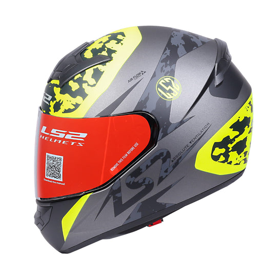 LS2 FF352 AIRFLOW Matt Titanium Fluro Yellow Helmet