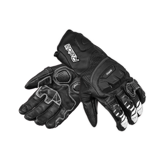 Raida AeroPrix Motorcycle Black White Riding Gloves