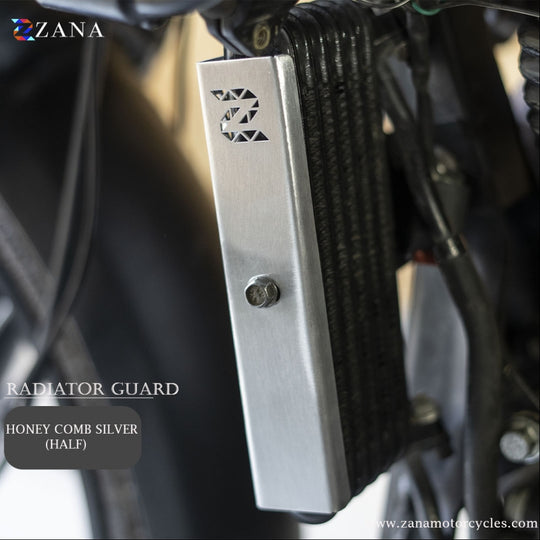 ZANA RADIATOR GUARD HONEYCOMB SILVER (FULL) SCRAM 411 HIMALAYAN BS-3/4/6 (ZI-8207)
