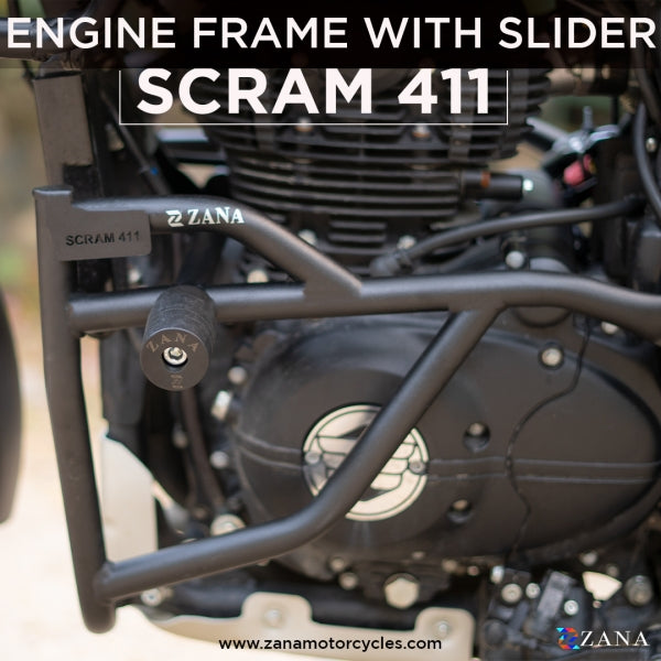 ZANA SCRAM 411 ENGINE FRAME WITH SLIDER BLACK (ZI-8232)– Moto Central