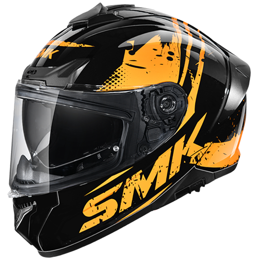 SMK Typhoon Grunge Black Orange Gloss (GL627)  Helmet