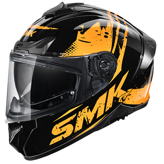 SMK Typhoon Grunge Black Orange Matt (MA627) Helmet