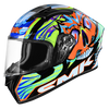 SMK Stellar Skull Black Orange Grey Gloss (GL274) Helmet