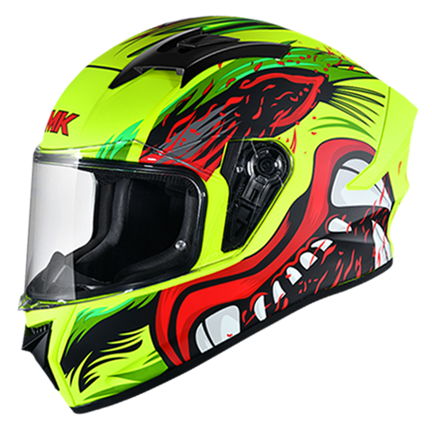 SMK Stellar Animal Yellow Red Green Matt (MA438) Helmet