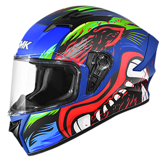 SMK Stellar Animal Blue Red Green Matt (MA538) Helmet