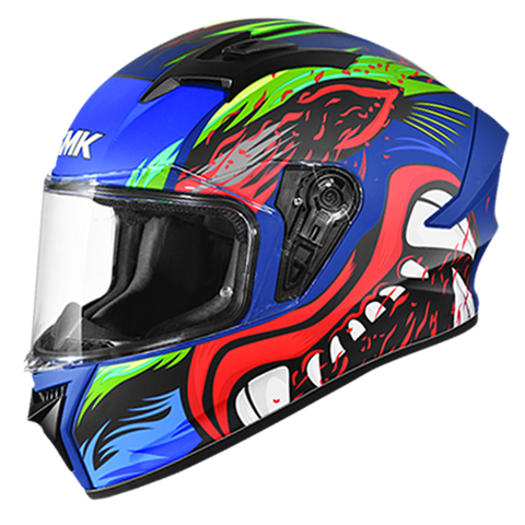 SMK Stellar Animal Blue Red Green Matt (MA538) Helmet