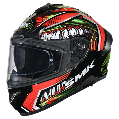 SMK Typhoon Raptor Black Red Gloss (GL233) Helmet (with Double D rings)