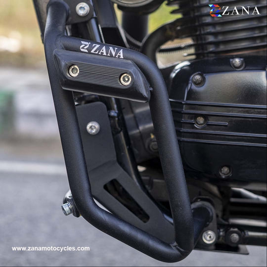 ZANA YEZDI SCRAMBLER LEG GUARD WITH SLIDER (BLACK) (ZI-8169)