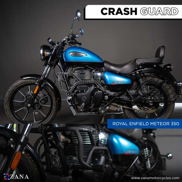 ZANA Crash Guard With Slider Texture Matt Black For Classic 350 Meteor 350 (ZI-8271)