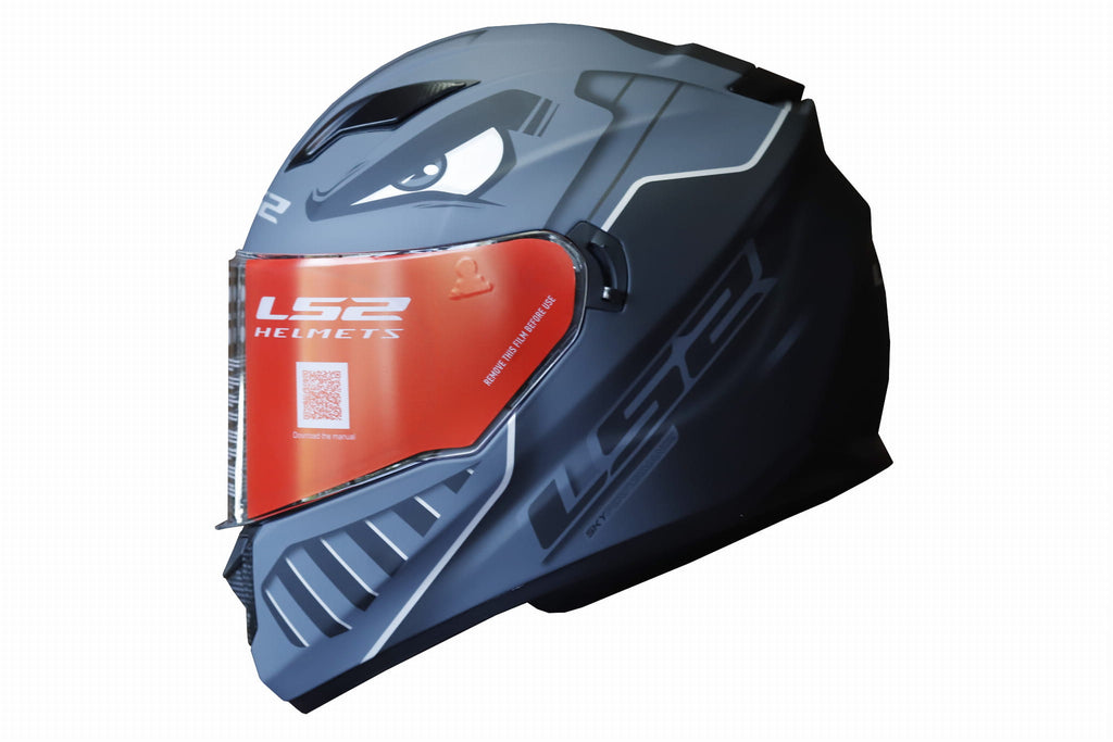 LS2 FF320 BADAS Gloss Black Grey Helmet