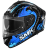 SMK Typhoon Reptile Black Blue Matt (MA255) Helmet