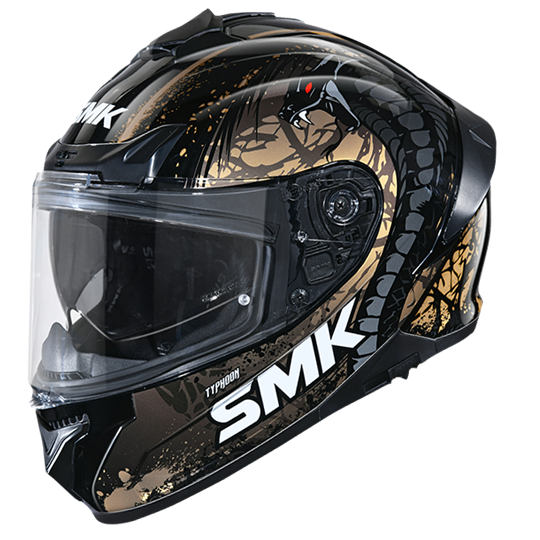 SMK Typhoon Reptile Black Orange Matt (MA277) Helmet