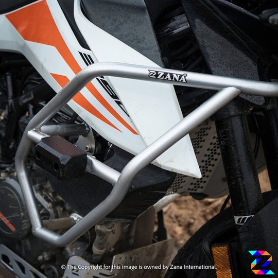 ZANA CRASH GUARD WITH SLIDER KUSTOM SILVER KTM 250/390 ADV (ZI-8122)