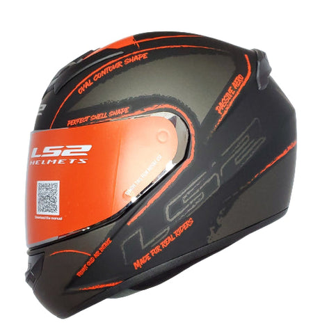 LS2 FF352 Brush Gloss Black Red Helmet