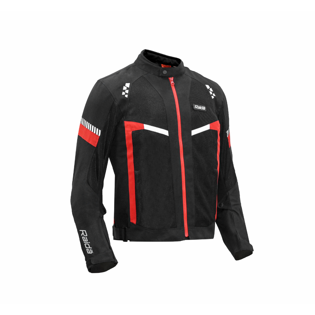 Raida BOLT Motorcycle Riding Jacket (Black Red) - Main Image