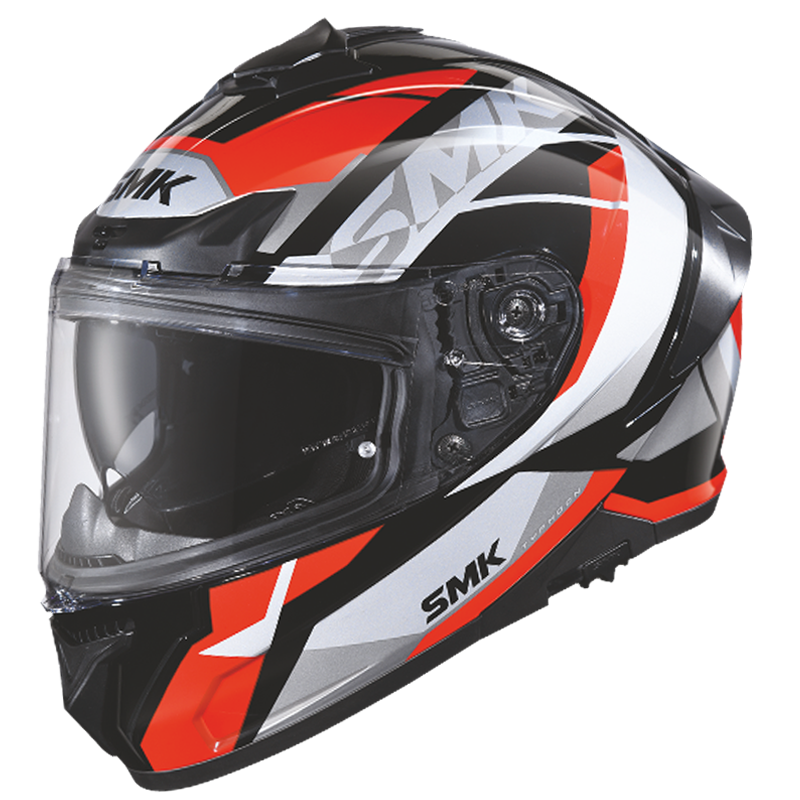 SMK Typhoon Style Gloss Black Red Grey (GL236) Helmet