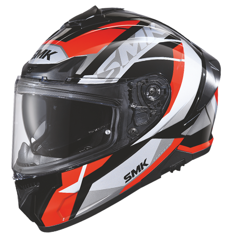 SMK Typhoon Style Matt Black Red Grey (MA236) Helmet