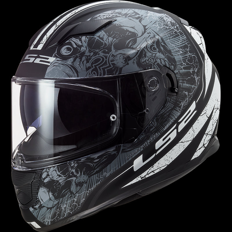 LS2 FF320 THRONE Gloss Black Titanium Helmet