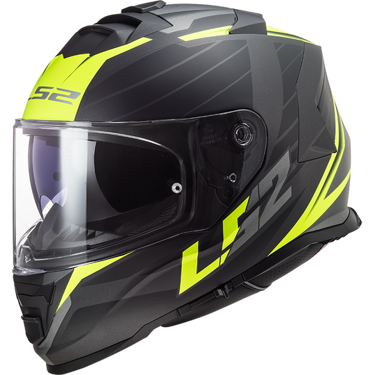 LS2 FF800 Storm Nerve Black Hi-Viz Yellow Matt Helmet