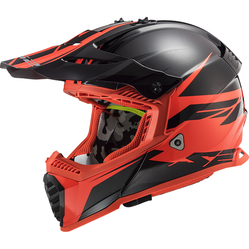 LS2 MX437 Fast Evo Roar Matt Black Gloss Red Helmet