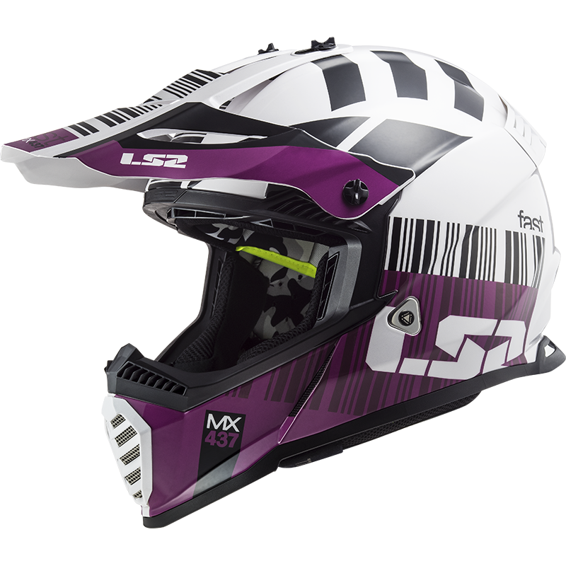 LS2 MX437 FAST EVO Xcode Gloss White Violet Helmet