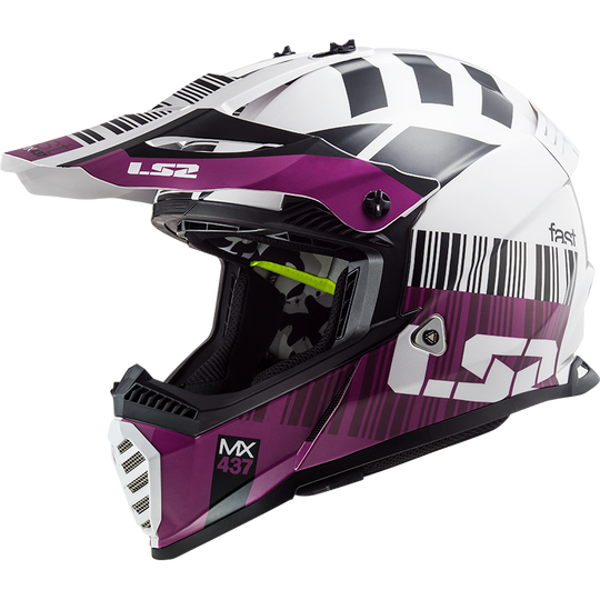 LS2 MX437 FAST EVO Xcode Gloss White Violet Helmet