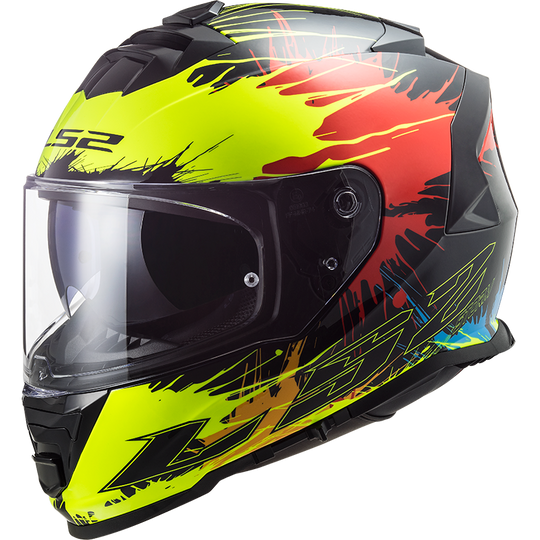 LS2 FF800 Storm Drop Black Yellow Red Gloss Helmet