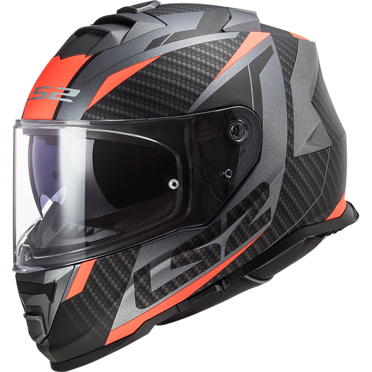 LS2 FF800 Storm Racer Titanium Fluro Orange Matt Helmet