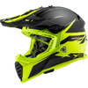 LS2 MX437 Fast Evo Roar Matt Black Gloss Hi Viz Yellow Helmet