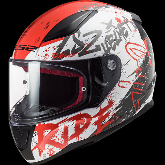 LS2 FF353 RAPID NAUGHTY Gloss White Red Helmet