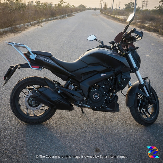 ZANA TOP RACK WITH NEW PLATE COMPATIBLE WITH PILLION BACKREST KUSTOM SILVER DOMINAR (2017-2022) (ZI-8143)