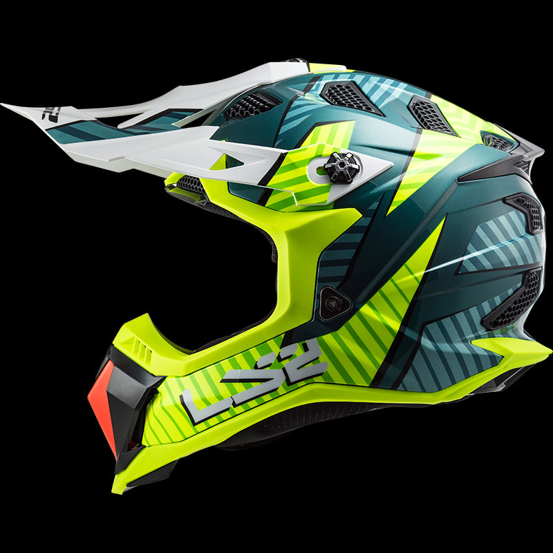 LS2 MX700 SUBVERTER Evo Astro Gloss Cobalt Hi-Viz Yellow Helmet