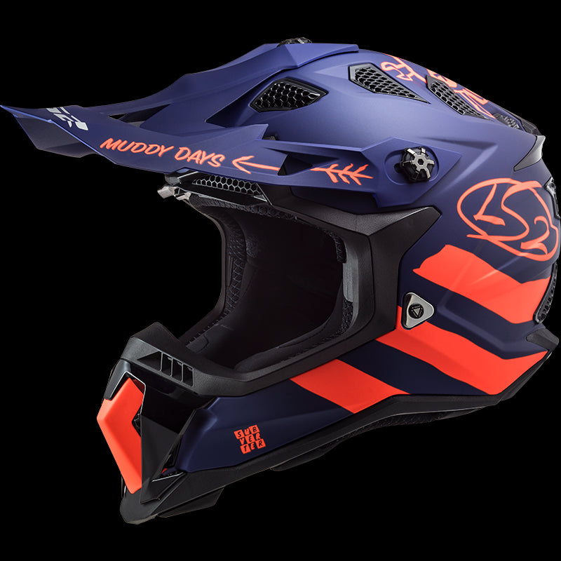 LS2 MX700 SUBVERTER Evo Cargo Matt Blue Fluro Orange Helmet